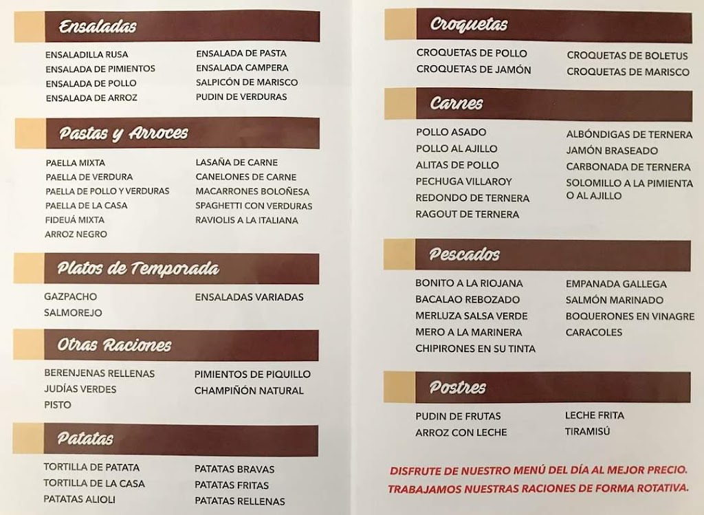 La Mesa Puesta III — Carta