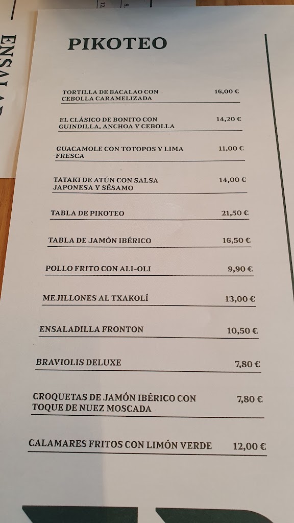 Fronton Tolosa — Carta