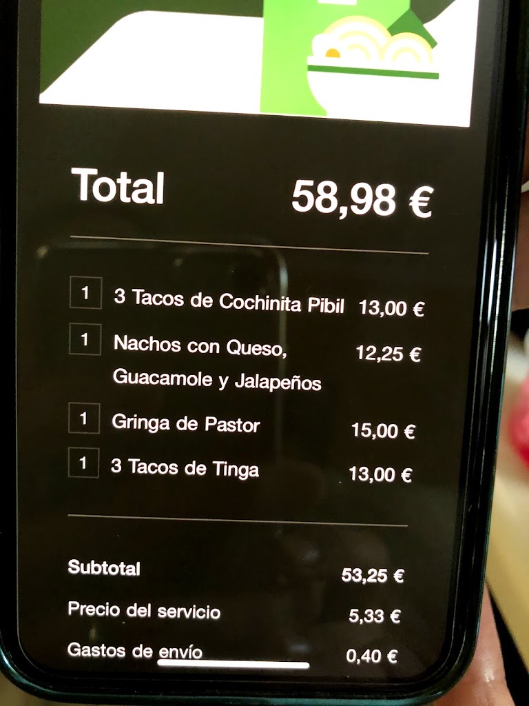 Restaurante La Malinche — Carta