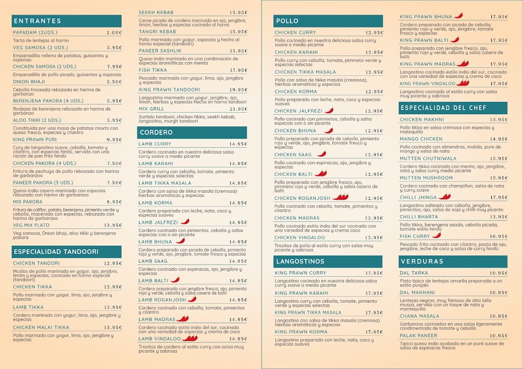 Restaurante La Villette — Carta