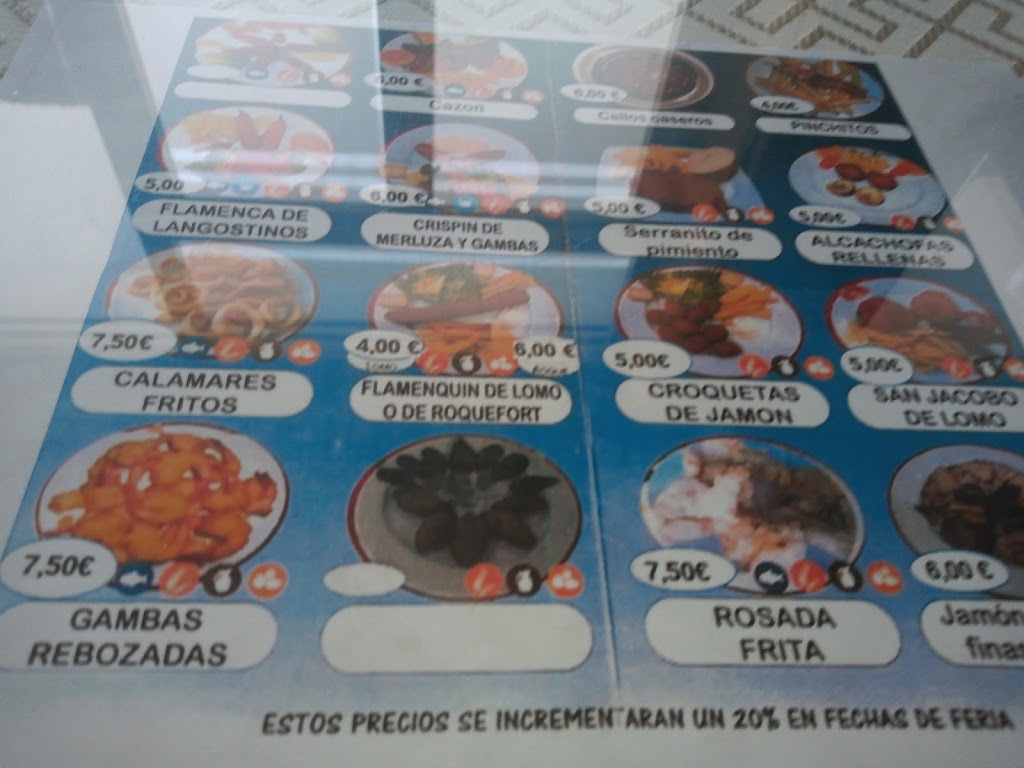 Cafe-Bar Frias — Carta