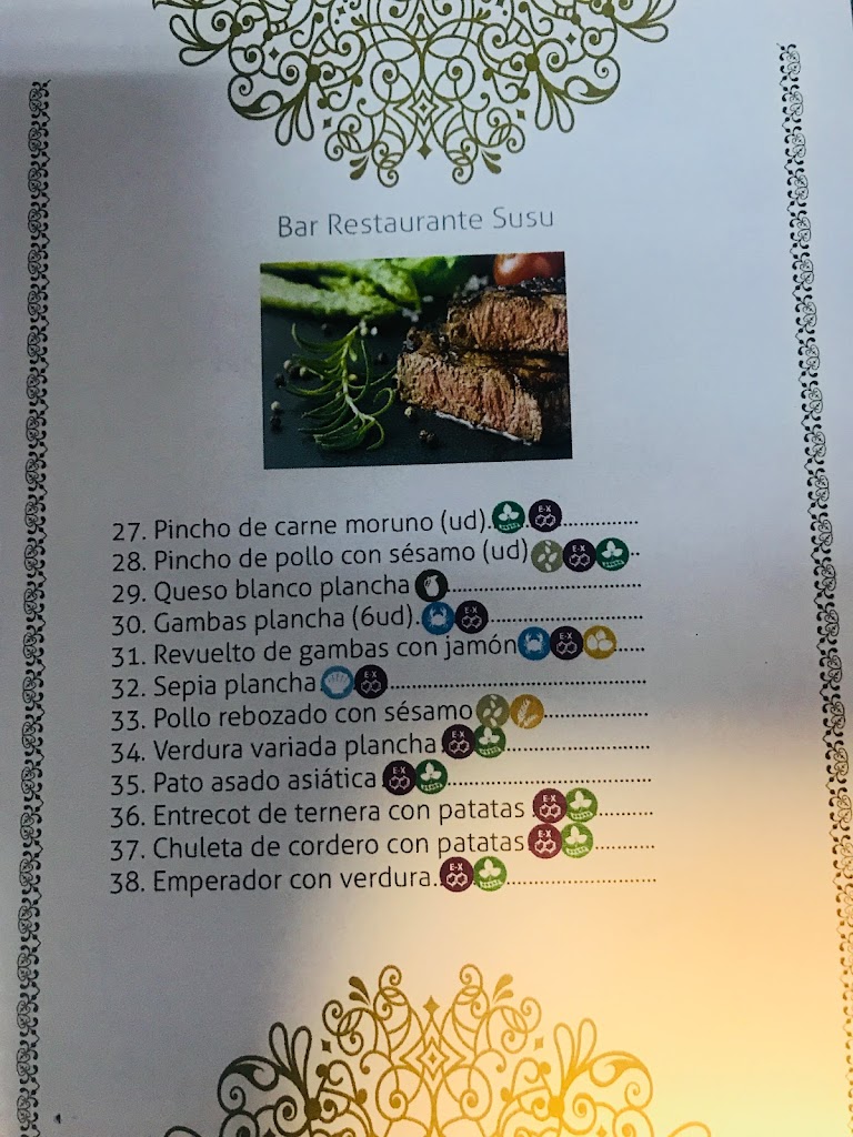 Bar Susu — Carta