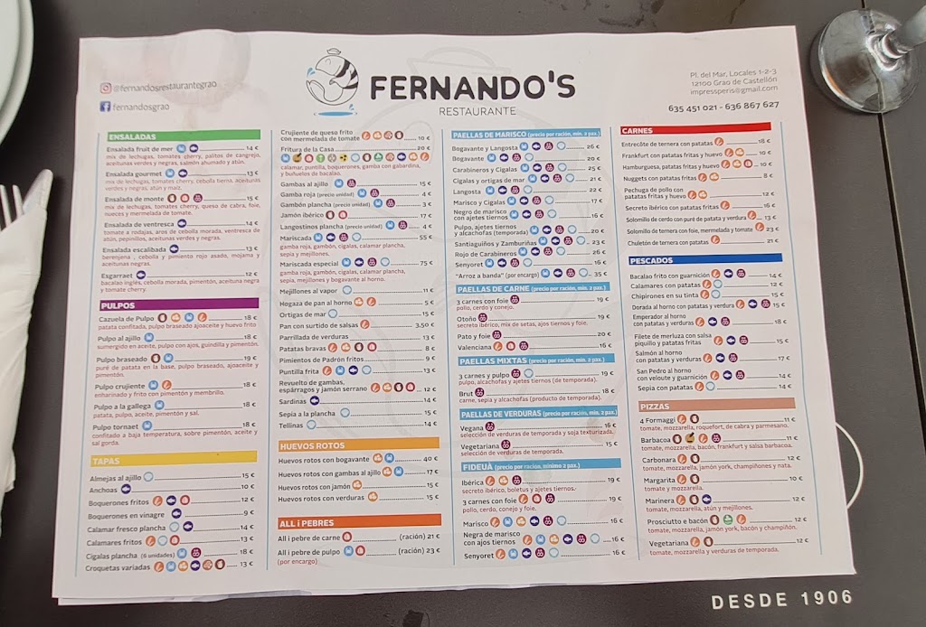 FERNANDO'S — Carta