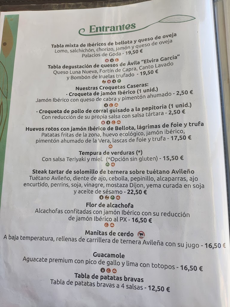 Restaurante Selva Gastro — Carta