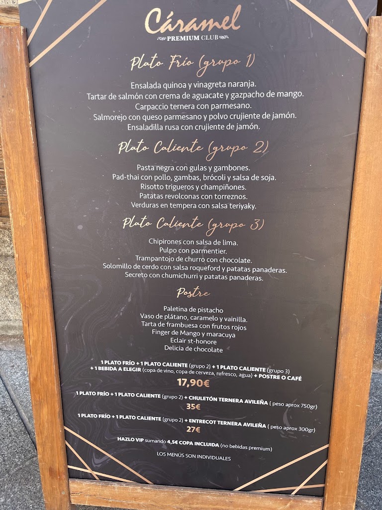 Caramel Premium Club — Carta