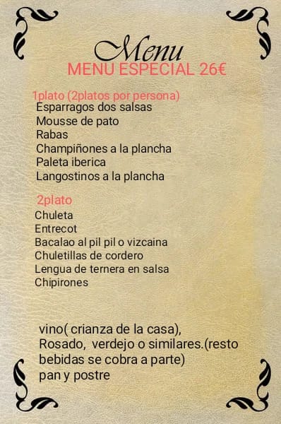 El meson txurdinaga — Carta