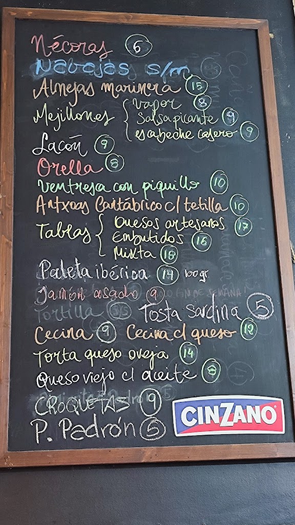 Taberna A Mina — Carta