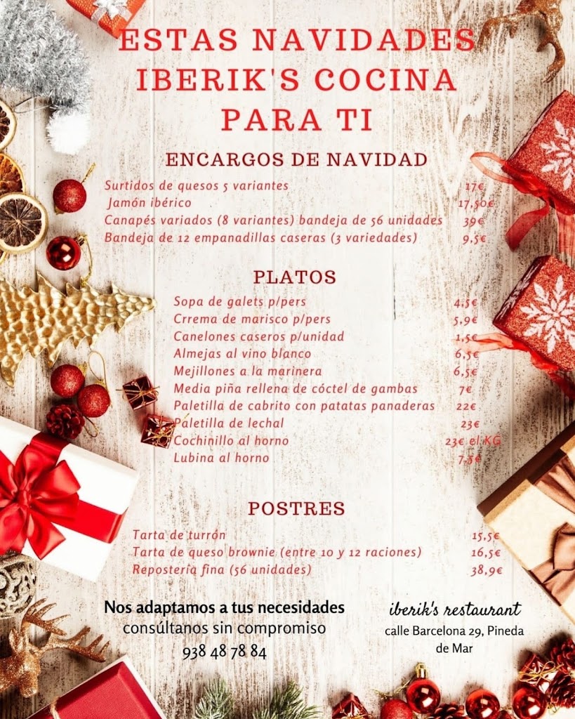 Iberik's restaurant — Carta