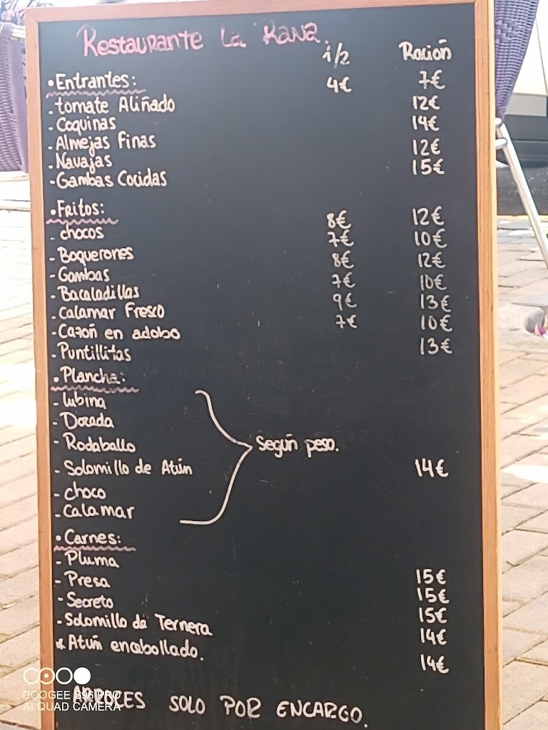 Restaurante La Rana — Carta