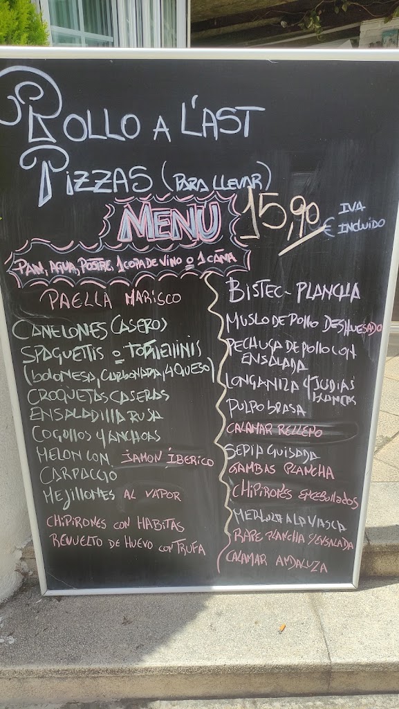 Bar restaurante Cambrils park — Carta