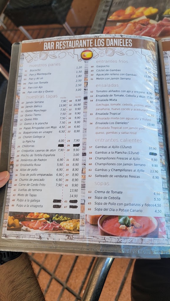 Restaurante Los Danieles — Carta