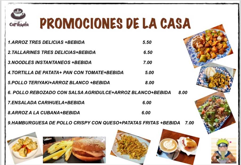 Cafeteria Carihuela — Carta