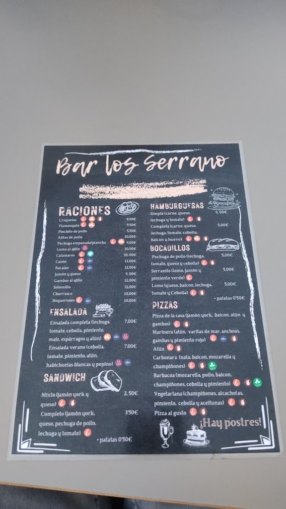Bar Mezquita — Carta