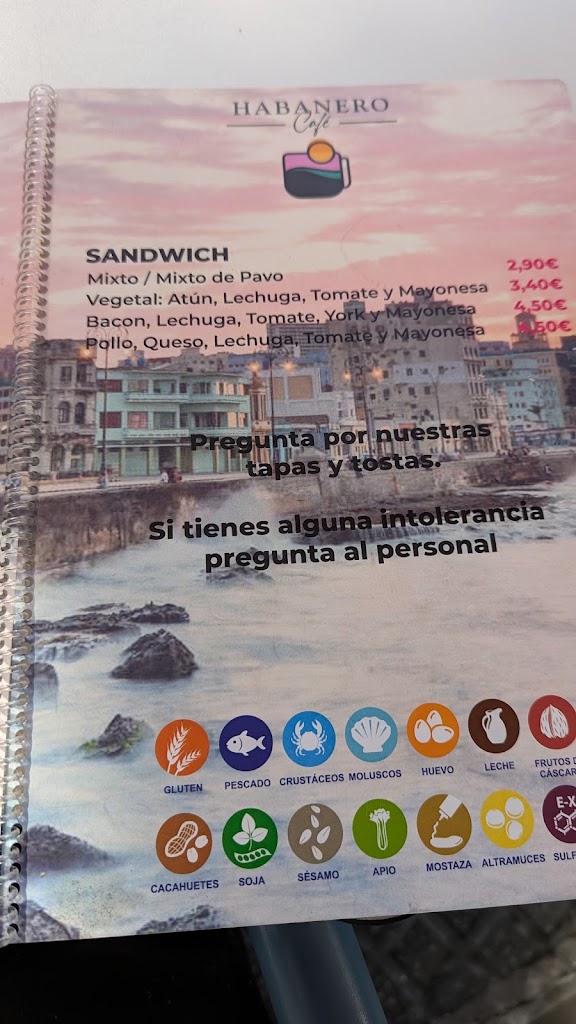 Habanero Cafe — Carta