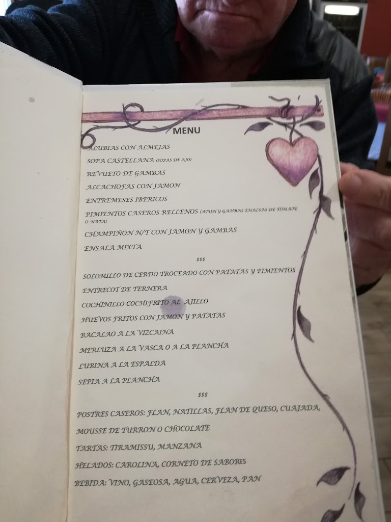 Restaurante Ventorro Pelayo — Carta