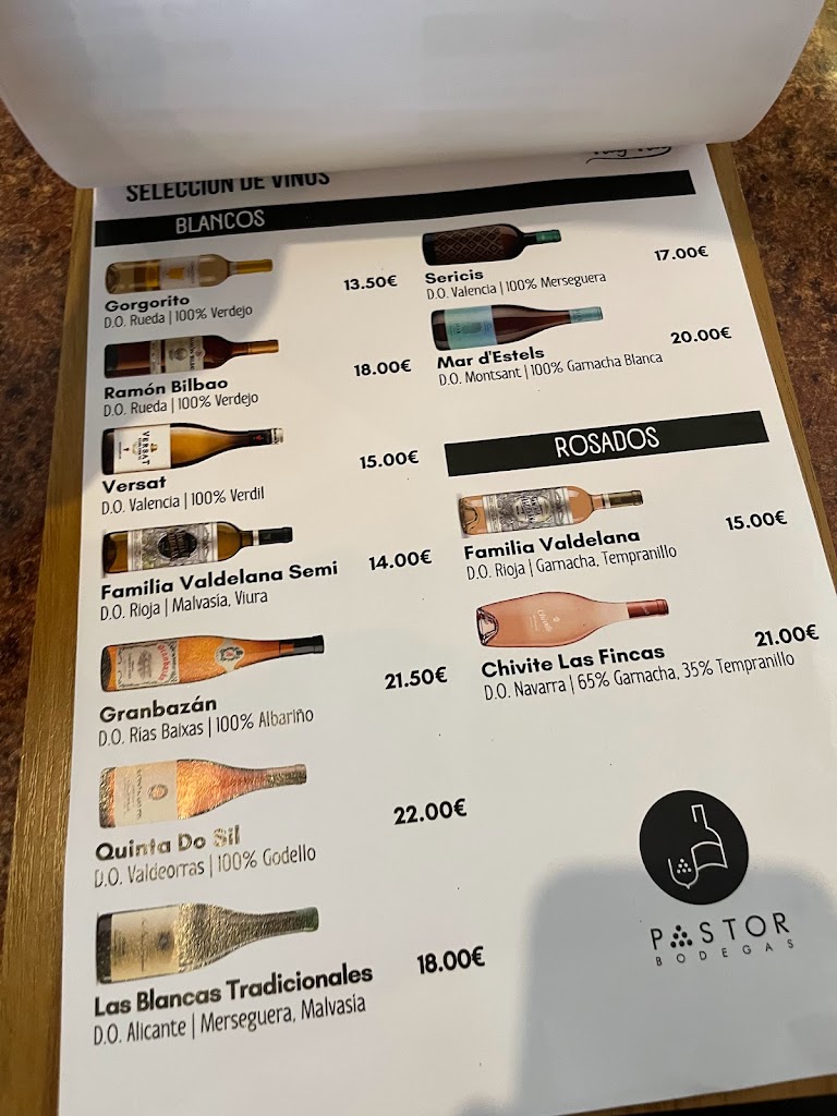 Restaurante Pay Pay — Carta