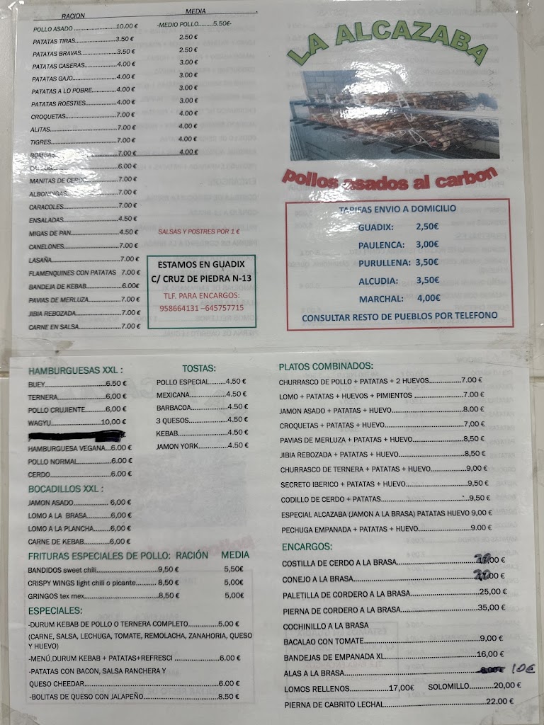 La Alcazaba — Carta