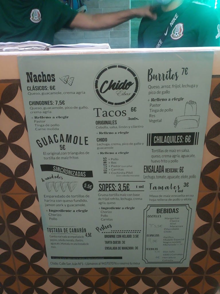 Restaurante Chido — Carta