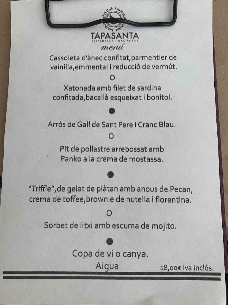 Tapasanta — Carta