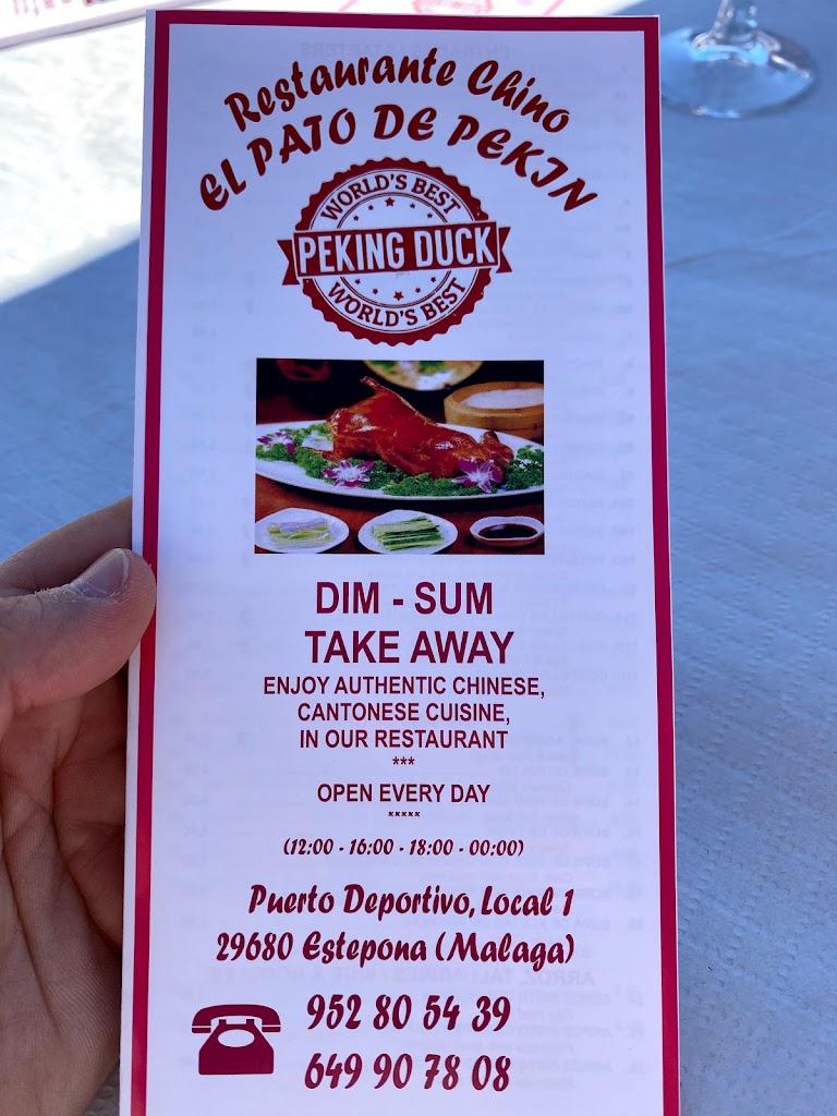 Restaurante Chino Pato Pekin — Carta