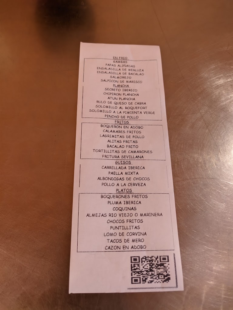 Cerveceria-Cafeteria Jaramillo — Carta