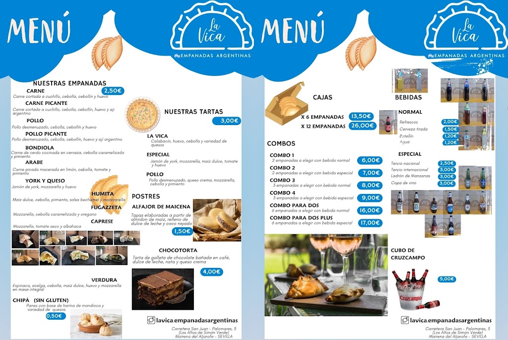La Vica Empanadas Argentinas — Carta