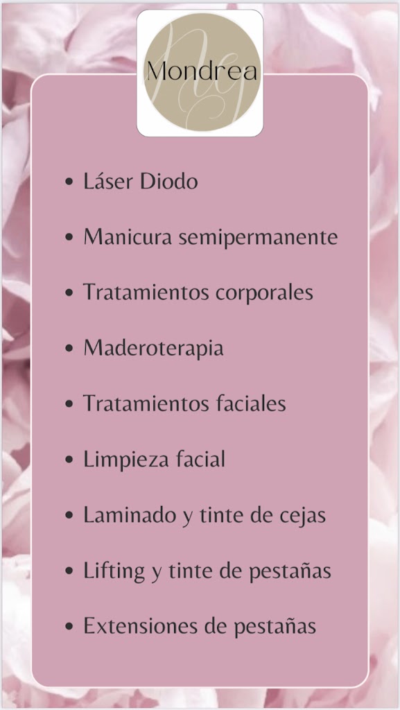 Centro de estetica Mondrea NG — Carta