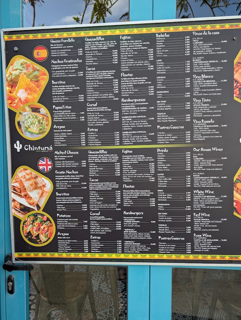 Chintuma Taqueria — Carta