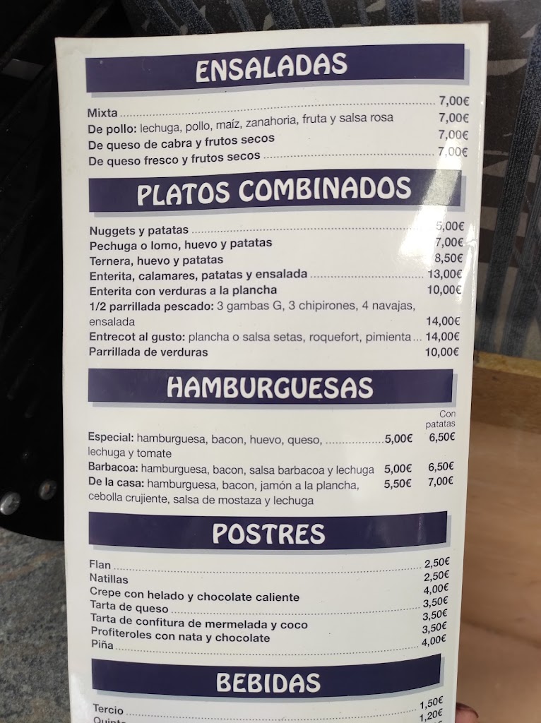 Herreros Restaurante — Carta