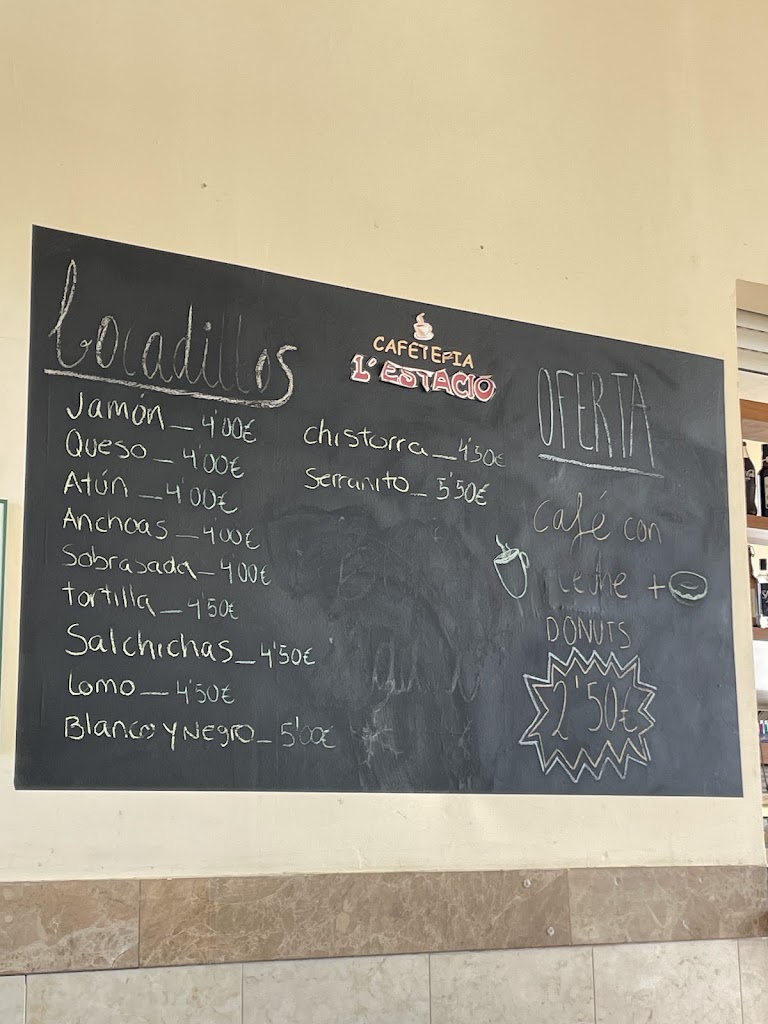 Cafeteria L'Estacio — Carta