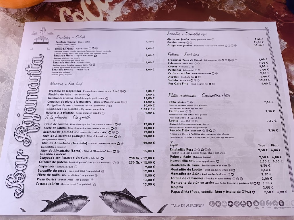 Cafe Bar Rajamanta — Carta