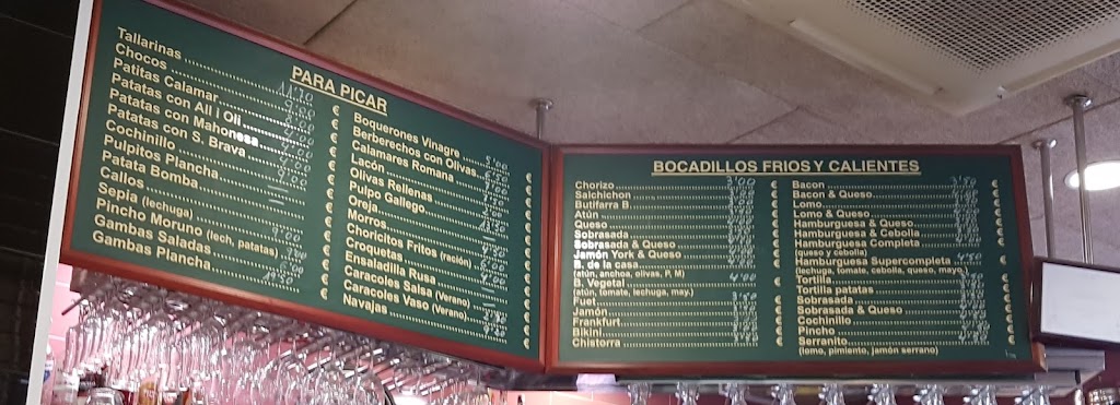 Bar Restaurante Arcoiris — Carta