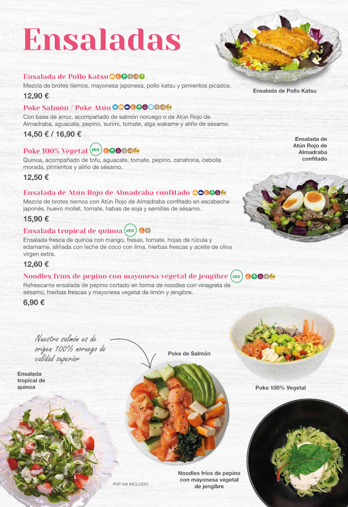 Miss Sushi Santa Catalina Gran Canaria — Carta