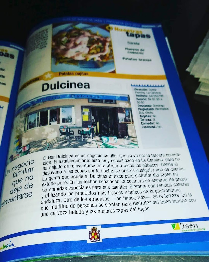 Cafe Bar Dulcinea — Carta