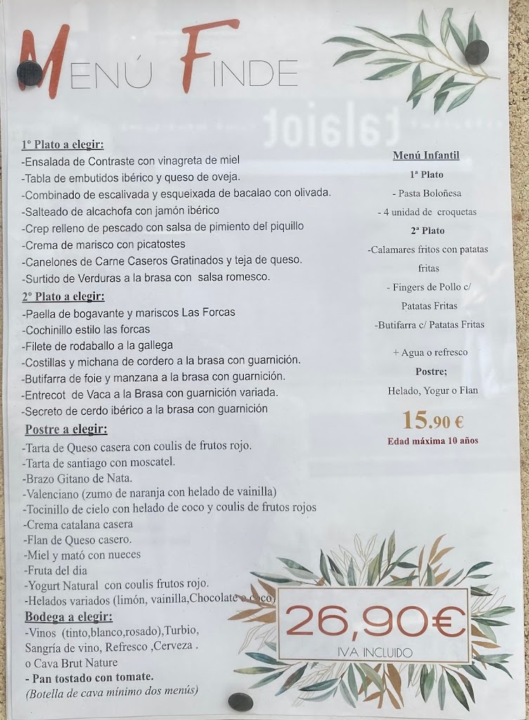 Restaurant Las Forcas, Terrassa — Carta