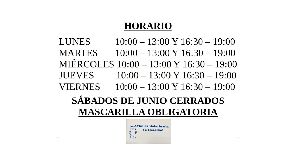 Consulta Veterinaria La Heredad — Del propietario