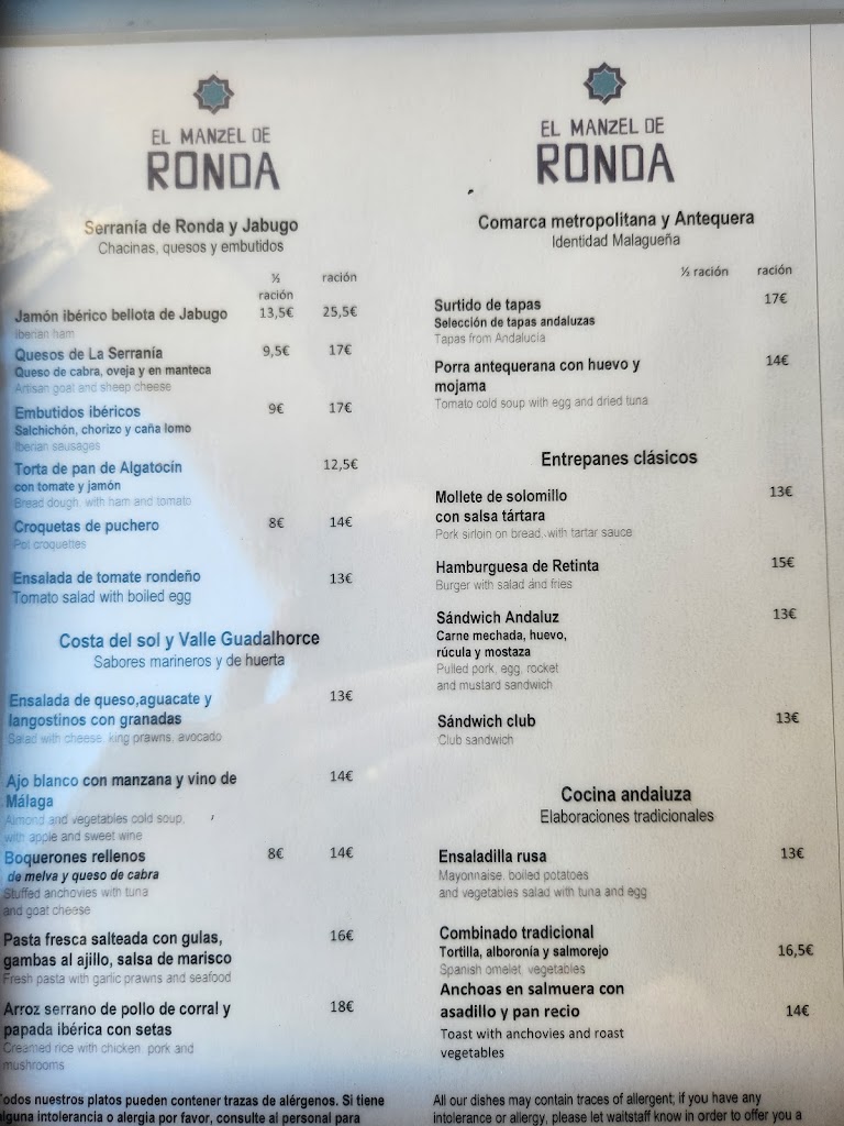 Balcon del Tajo — Carta