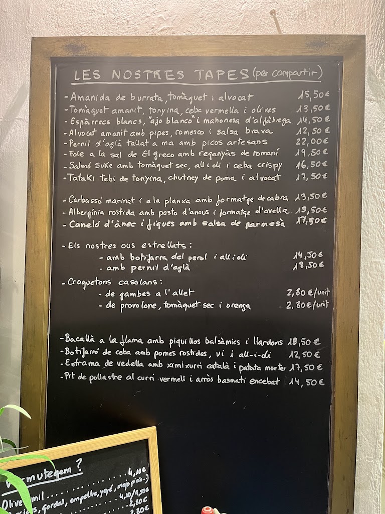 L'Artemisa Sitges — Carta