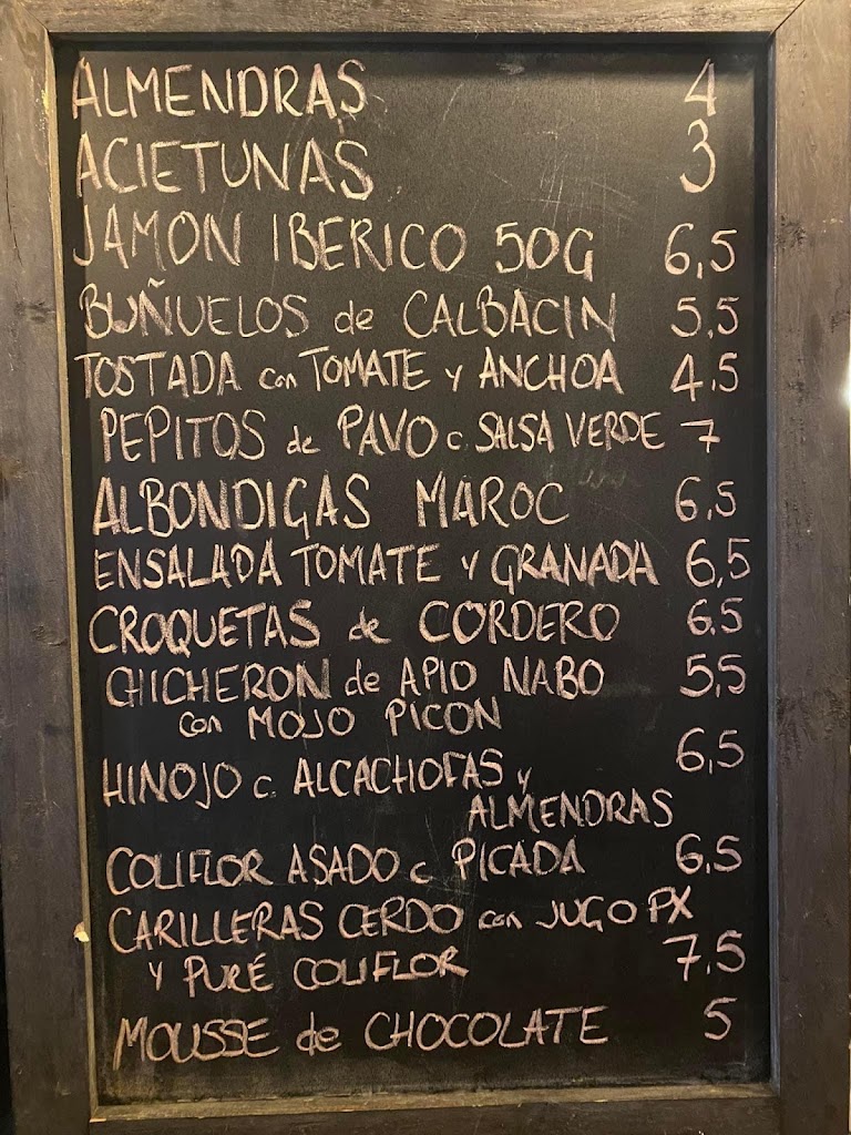 La Taberna de Javea — Carta