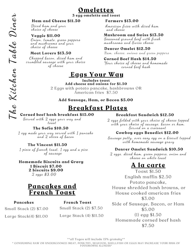  The Kitchen Table Diner