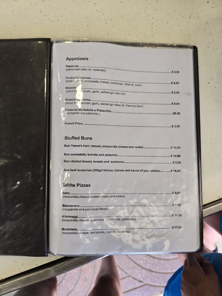 Bell'Italia Pizzeria Hamburgeseria — Carta
