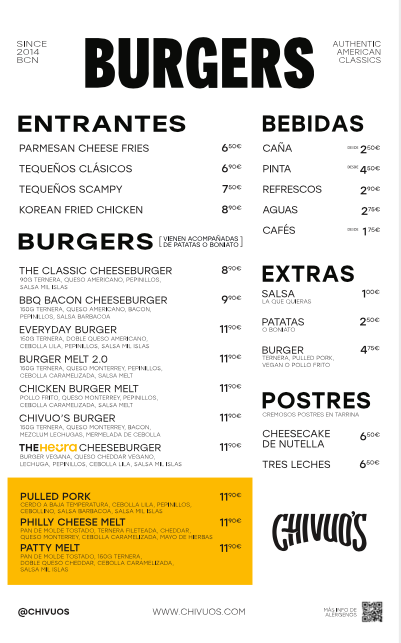 Chivuo's - Sant Cugat — Carta