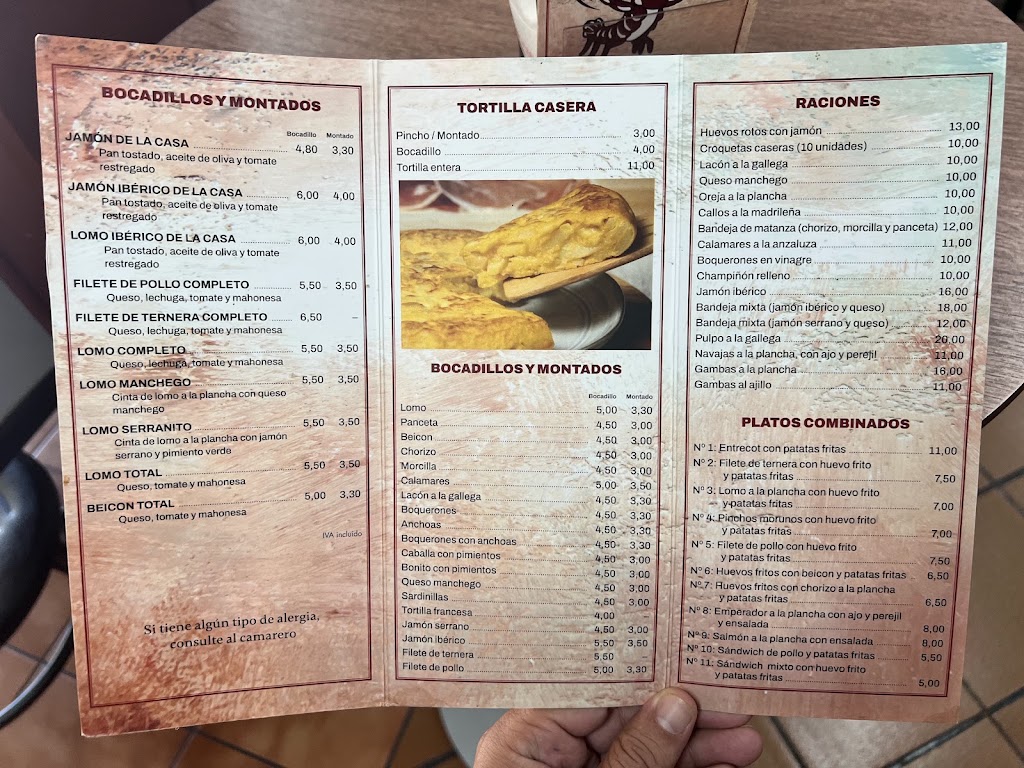 Restaurante Os Tres Cantos — Carta