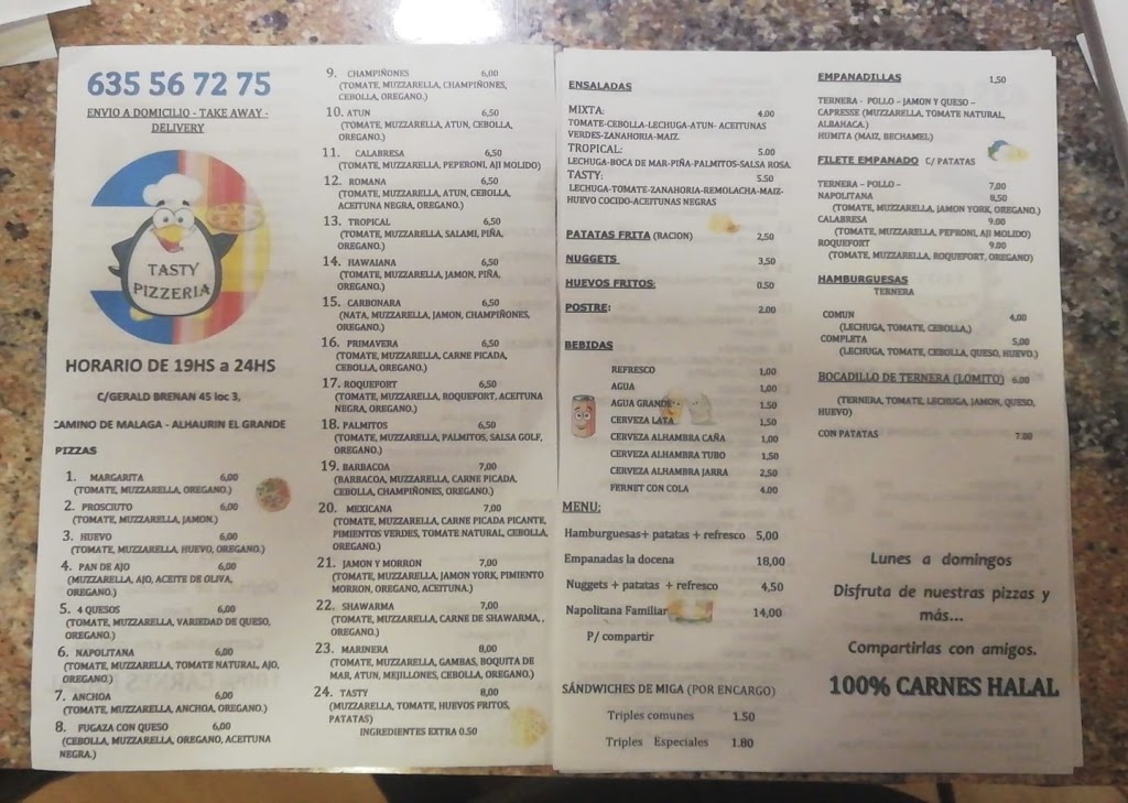 Tasty Pizza — Carta