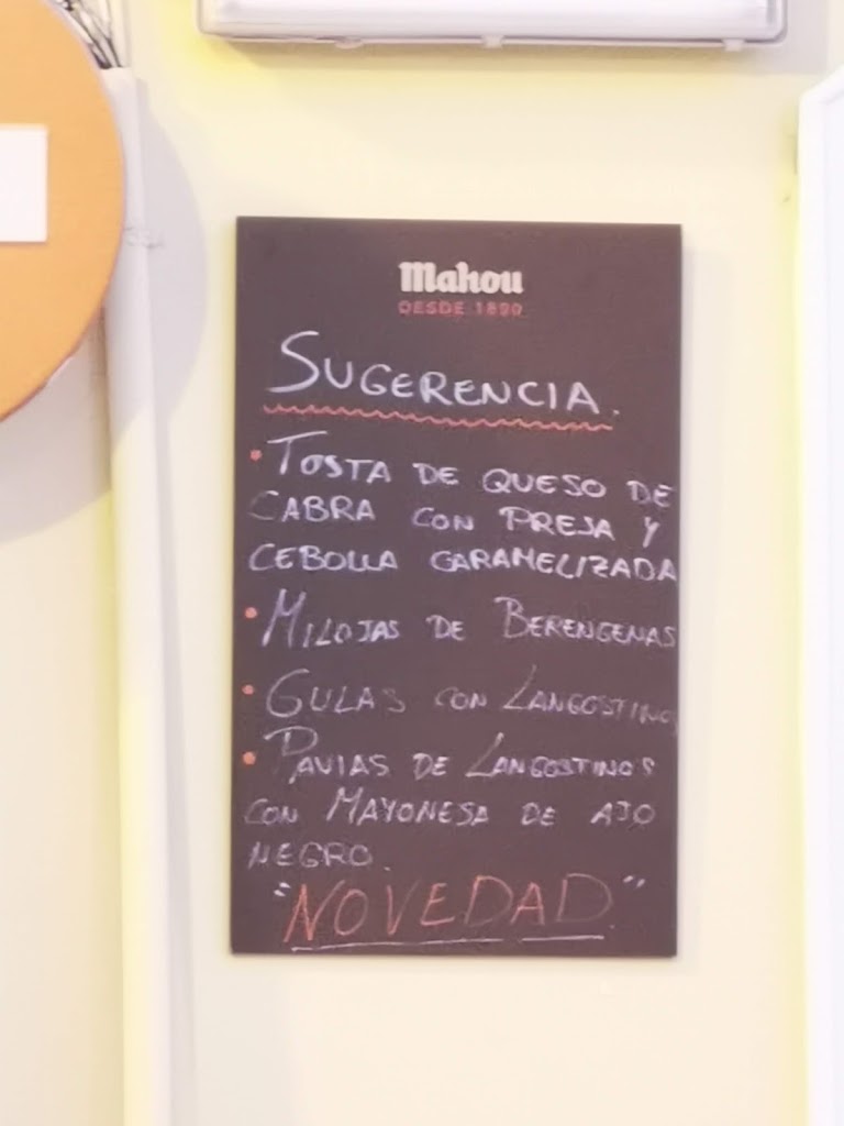 Bar Nuestra Senora De La Pena — Carta