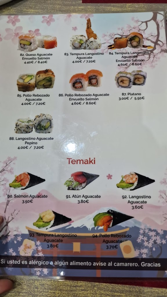 Bar restaurant Oasis — Carta