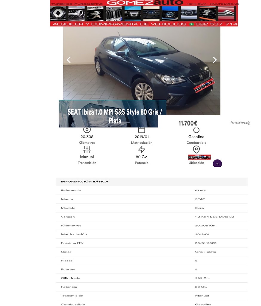 GOMEZ AUTO — Del propietario
