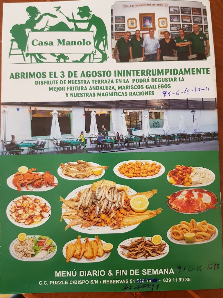 CAFETIN CASAMANOLO VILLAVICIOSA DE ODON — Carta