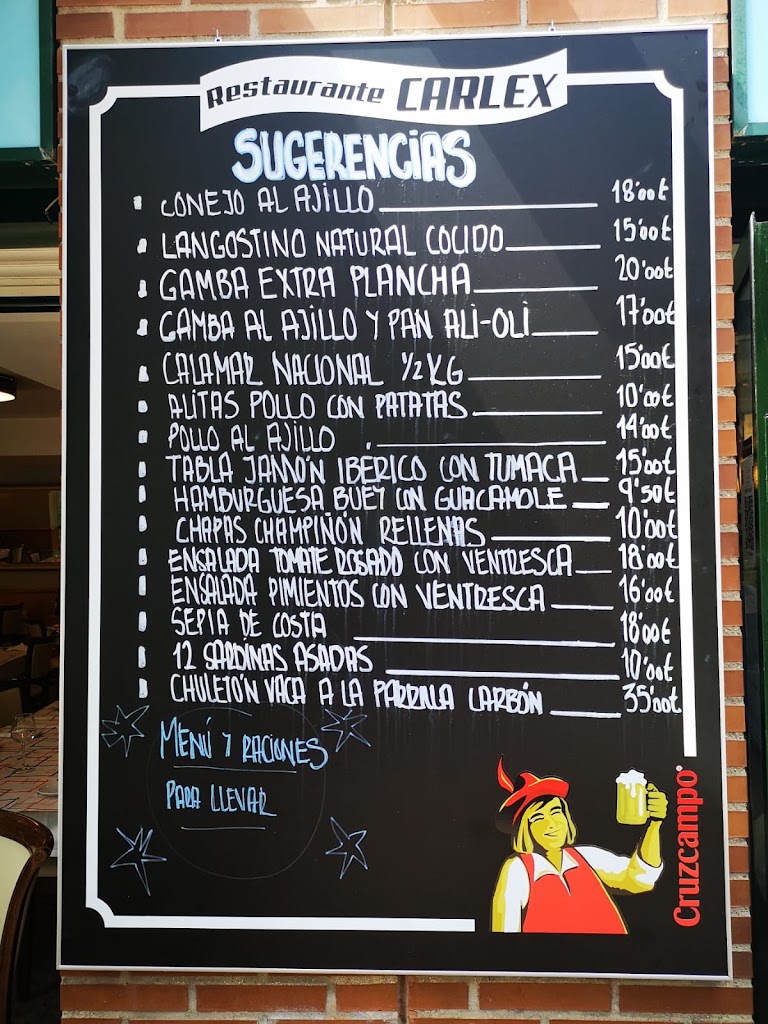 Restaurante Carlex — Carta