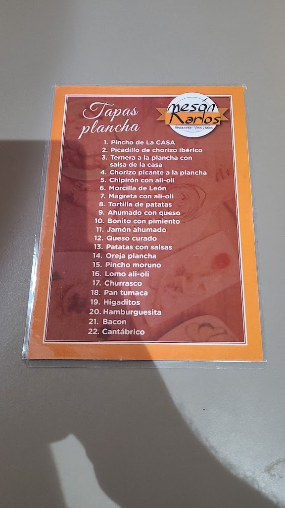 Restaurante Meson Karlos — Carta